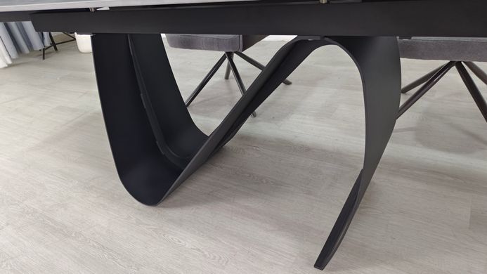 Стіл розкладний JULIAN CERAMIC Intarsio 160(240)*90 сірий мат/чорний фотографія