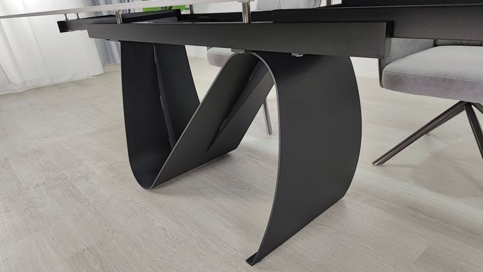 Стіл розкладний JULIAN CERAMIC Intarsio 160(240)*90 сірий мат/чорний фотографія