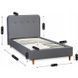 Кровать бархатная MEBEL ELITE DENNIS Velvet 90x200 Темно Серый