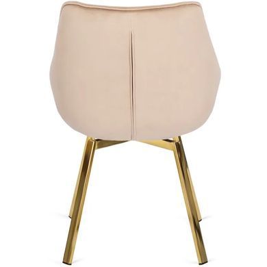 Стілець оксамитовий поворотний MEBEL ELITE MIA Velvet Бежевий фотографія