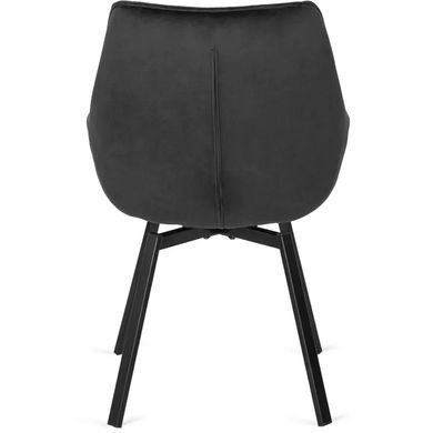 Стул поворотный бархатный MEBEL ELITE LUNA Velvet Черный фотография