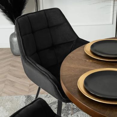 Стул поворотный бархатный MEBEL ELITE LUNA Velvet Черный фотография
