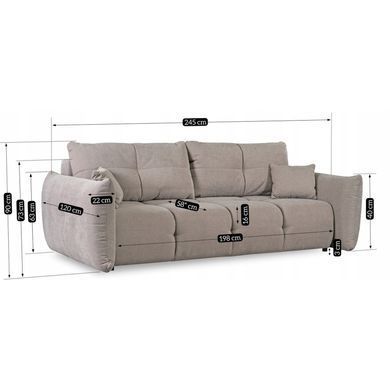 Диван MEBEL ELITE ALMA 245 см Сірий фотографія