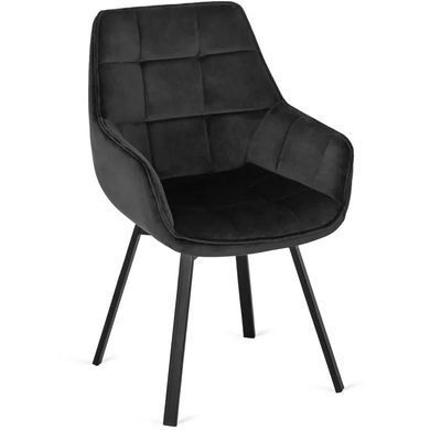 Стул поворотный бархатный MEBEL ELITE LUNA Velvet Черный фотография