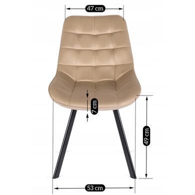 Стул бархатный MEBEL ELITE RICK Velvet, Бежевый фотография
