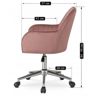 Стілець офісний поворотний оксамитовий MEBEL ELITE TOM Velvet Рожевий фотографія