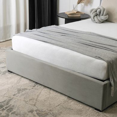 Кровать бархатная MEBEL ELITE MANDA Velvet 140x200 см Серый фотография