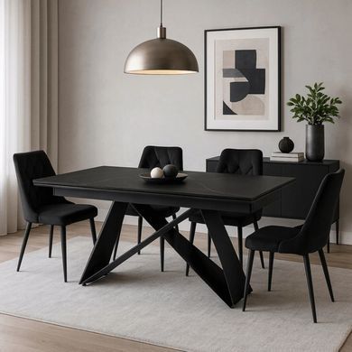 Стол раскладной MEBEL ELITE VICTOR 160(240)х90 см Черный мрамор фотография