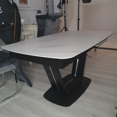 Стіл розкладний TML-870 Vetro 160(200)x90 Білий Мармур фотографія