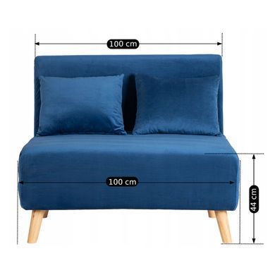 Диван розкладний MEBEL ELITE MARRY 2 Velvet Синій фотографія