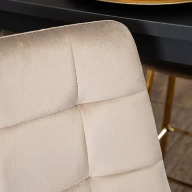 Барний стілець оксамитовий MEBEL ELITE ARIEL Ecru Velvet Бежевий / Золотий фотографія