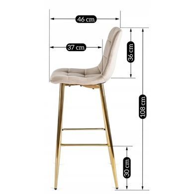 Барний стілець оксамитовий MEBEL ELITE ARIEL Ecru Velvet Бежевий / Золотий фотографія