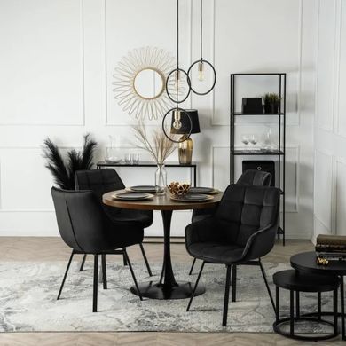 Стул поворотный бархатный MEBEL ELITE LUNA Velvet Черный фотография