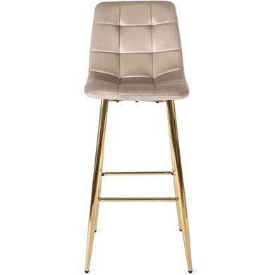 Барний стілець оксамитовий MEBEL ELITE ARIEL Ecru Velvet Бежевий / Золотий фотографія