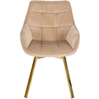Стілець оксамитовий поворотний MEBEL ELITE MIA Velvet Бежевий фотографія