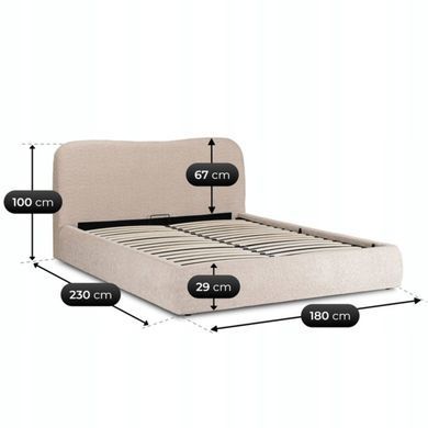 Ліжко двоспальне MEBEL ELITE BRISTOL 160x200 см Беж фотографія