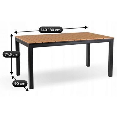 Стіл Розкладний обідній ARGOS MEBEL ELITE 160(210)х90 Дуб/чорний фотографія
