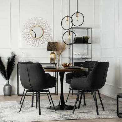 Стул поворотный бархатный MEBEL ELITE LUNA Velvet Черный фотография