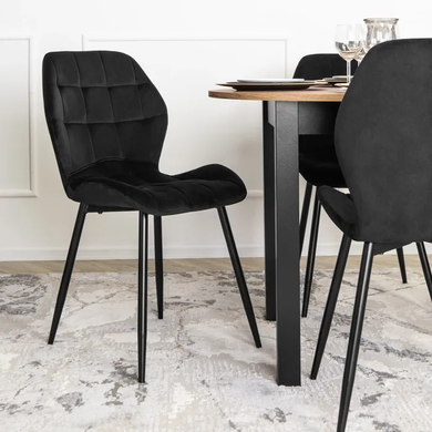 Стул бархатный MEBEL ELITE LUCKY Velvet, Черный фотография