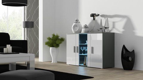 Комод SOHO S7 Cama 120 Сірий Мат / Білий Глянець фотографія