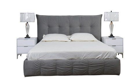 Ліжко ТЕАНА Velvet Prestol 160x200 Світло Сірий фотографія