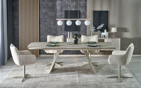 Стол раскладной ARMANI Halmar 165(241)x90 Травертин/кашемир фотография