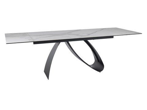 Стіл Обідній DIUNA CERAMIC Signal STATUARIO VENATO 160(240)X90 Білий Мат / Чорний мат фотографія