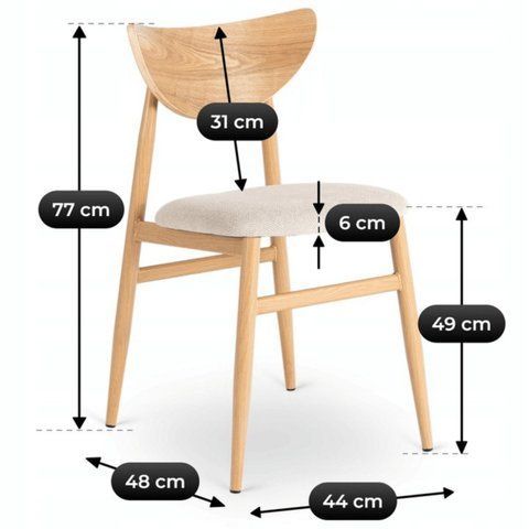 Стілець MEBEL ELITE BRAGA Дуб/Беж фотографія