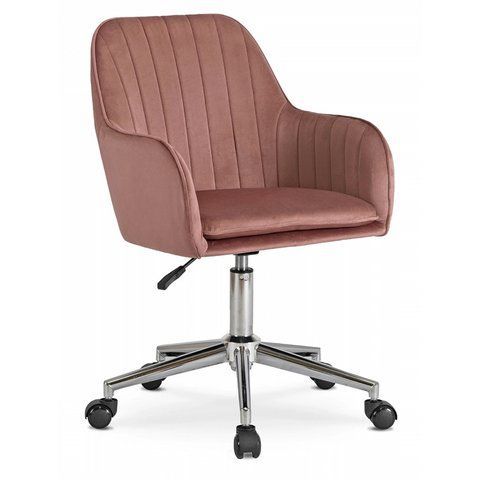 Стілець офісний поворотний оксамитовий MEBEL ELITE TOM Velvet Рожевий фотографія
