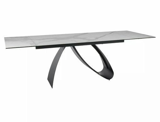 Стіл Обідній DIUNA CERAMIC Signal STATUARIO VENATO 160(240)X90 Білий Мат / Чорний мат фотографія