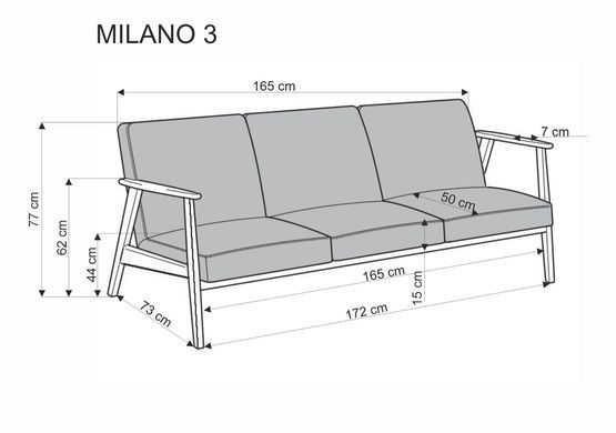 Софа MILANO 3S Halmar Оливка/Темный орех фотография