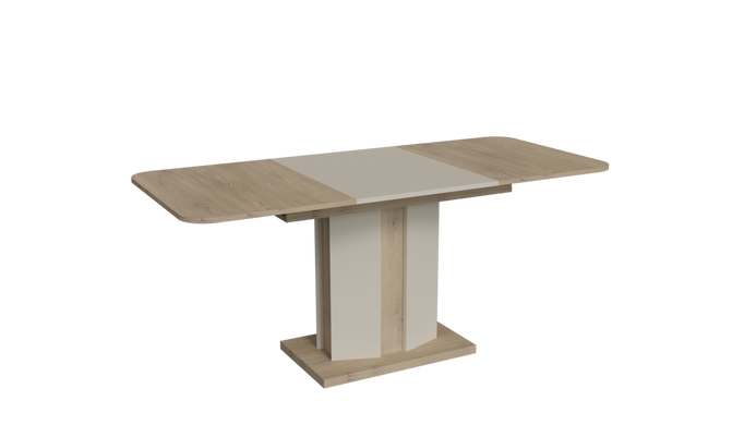 Стол раскладной CRYSTAL D/S Intarsio 120(180)x80 стоун бейж/шелковый камень фотография