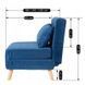 Диван розкладний MEBEL ELITE MARRY 2 Velvet Синій