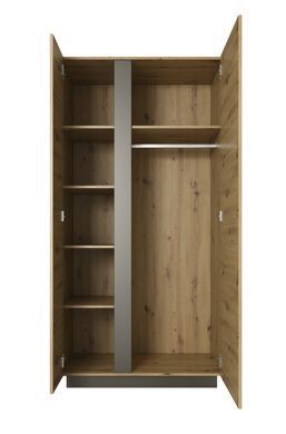 Шафа для одягу Perfect Home Арко / Arco 2-дверна 2D/96 Дуб артизан/графіт фотографія