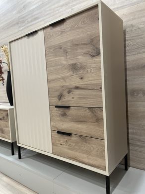 Комод високий Perfect Home Рейв / Rave 2-дверний з 2 шухлядами 2D2S/104 Беж/вікінг фотографія