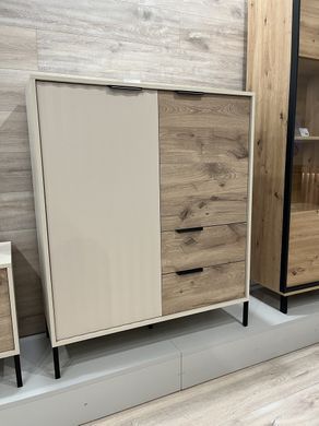 Комод високий Perfect Home Рейв / Rave 2-дверний з 2 шухлядами 2D2S/104 Беж/вікінг фотографія