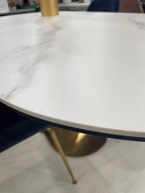 Стіл розкладний TML-828 VETRO 160(200)x90 Білий Мармур / Золото фотографія
