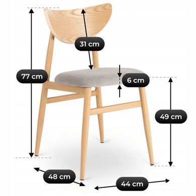Стілець MEBEL ELITE BRAGA Дуб/Сірий фотографія