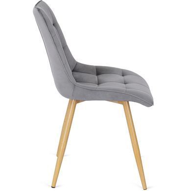 Стілець оксамитовий MEBEL ELITE RODRI Velvet Сірий/ Натуральний фотографія