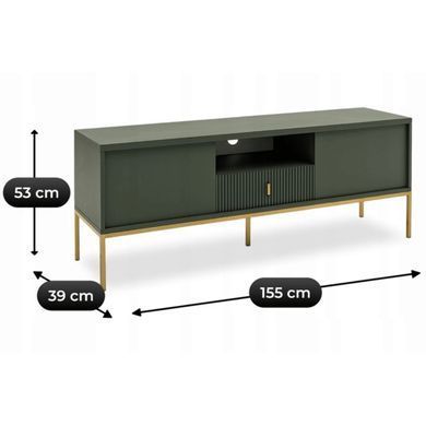 ТВ Тумба MEBEL ELITE MARCOS 155 Зелений/Золото фотографія