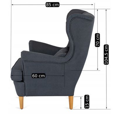 Кресло мягкое бархатное с подставкой для ног MEBEL ELITE EVAN 2 Серый фотография