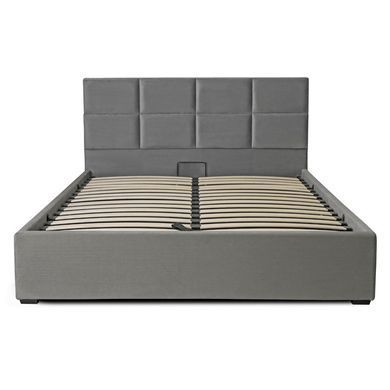Ліжко оксамитове MEBEL ELITE MANDA Velvet 160x200 см Сірий фотографія