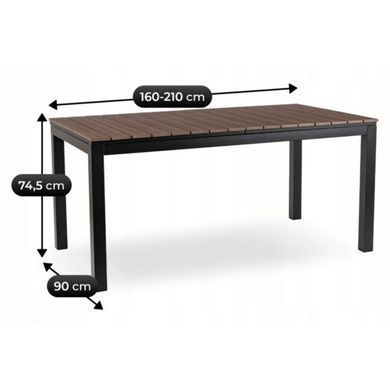 Стіл Розкладний обідній ARGOS MEBEL ELITE 160(210)х90 Горіх/чорний фотографія