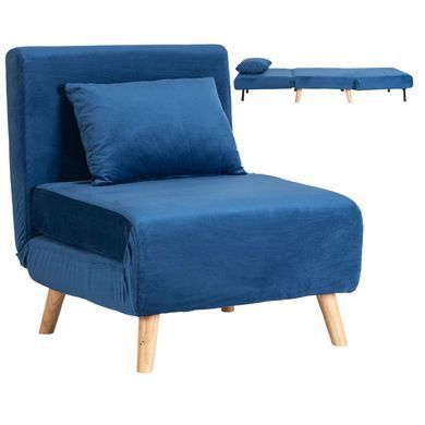 Крісло розкладне MEBEL ELITE MARRY Velvet Синій фотографія