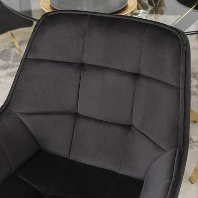 Стул бархатный поворотный MEBEL ELITE MIA Velvet Черный фотография