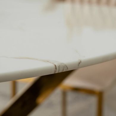 Стол MEBEL ELITE BALI 100х100 см Белый/Золото фотография
