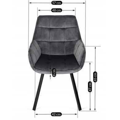 Стул поворотный бархатный MEBEL ELITE LUNA Velvet Серый фотография