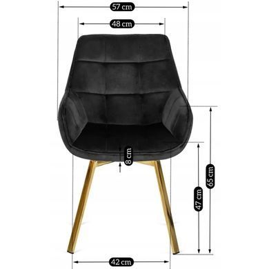 Стул бархатный поворотный MEBEL ELITE MIA Velvet Черный фотография