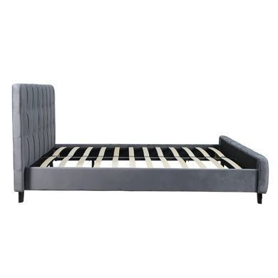 Кровать двуспальная бархатная MEBEL ELITE LINO Velvet 160x200 см Серый фотография
