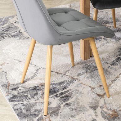 Стілець оксамитовий MEBEL ELITE RODRI Velvet Сірий/ Натуральний фотографія